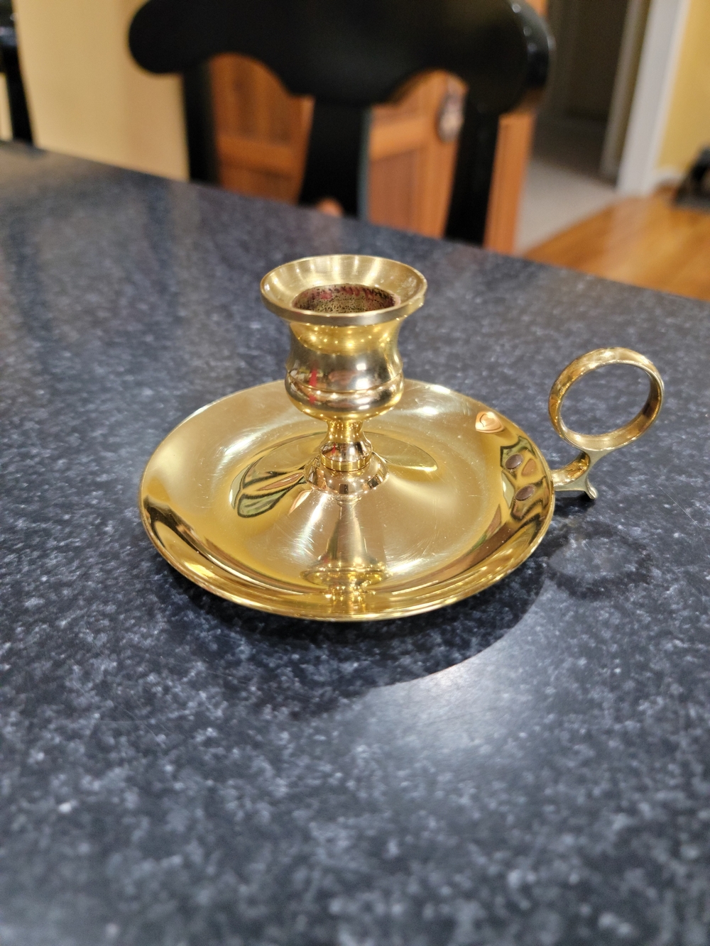 Vintage Baldwin Brass Chamberstick Candle Holder Taper Saucer